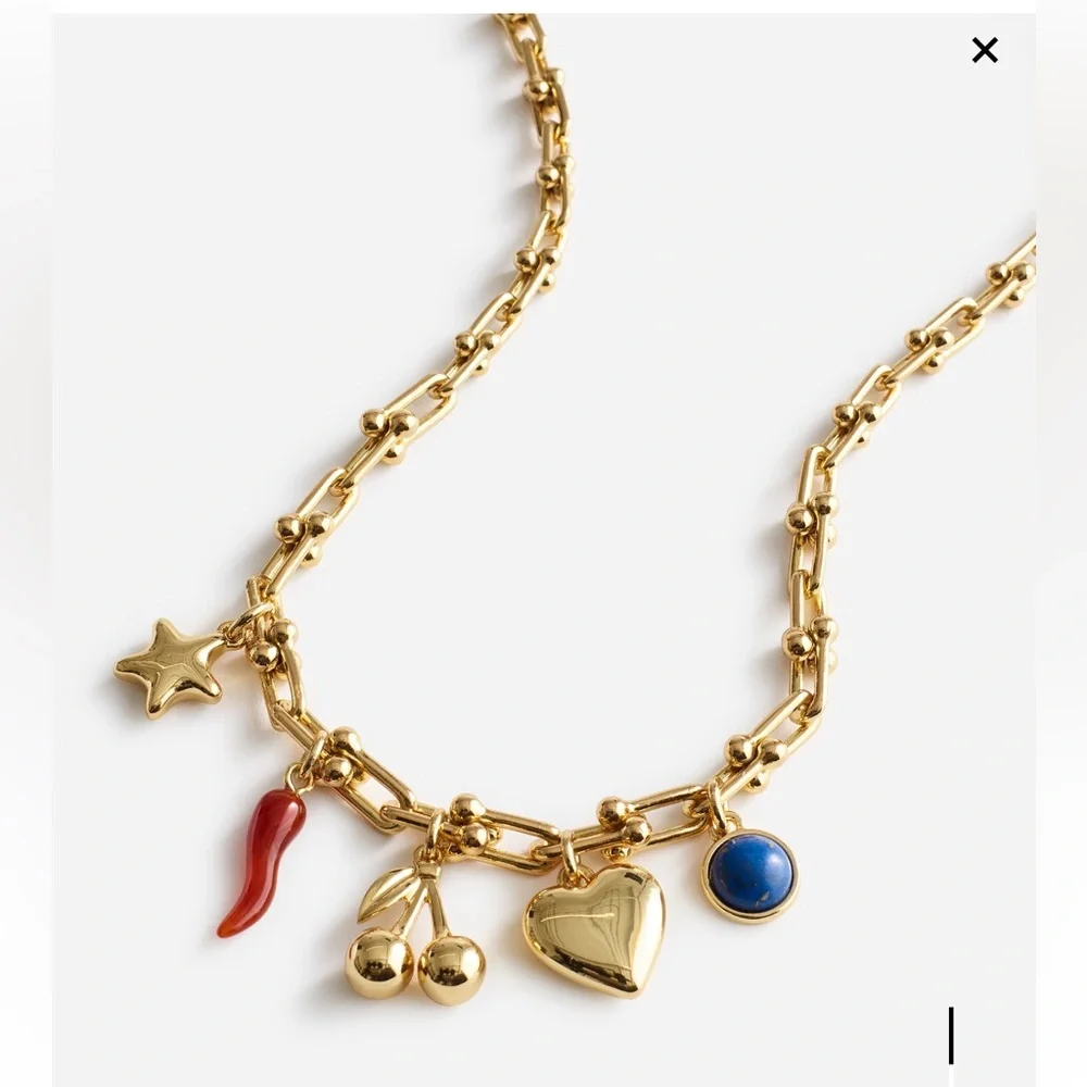 NWT Madewell Semiprecious U-Link Charm Necklace - Picture 2 of 8